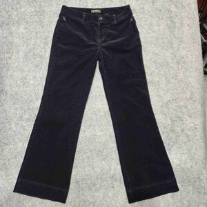 Eddie Bauer Womens Black Corduroy Bootcut Pants Front Pockets Size 10
